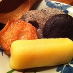 こなから - 黄色のは玉子の黄身が練りこまれたこんにゃくです！