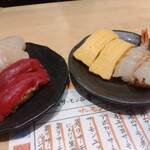 俺の魚を食ってみろ!!  - ホタテ　本鮪赤身　玉子　赤エビ