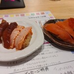 俺の魚を食ってみろ!!  - 八海サーモン漬け　炙り　ノーマル　イクラ乗せ