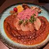 鉄板居酒屋 BelonBelonBooとBarボンド - 料理写真:「トマトと玉ねぎのスパイシー塩豚カレー」1,100円+「長芋焼き」