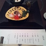 和味の宿　角上楼 - 夕食の前菜と食前酒。