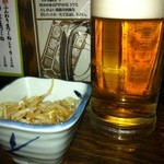 生つくね元屋  松戸店 - ビールとサービスのお通し