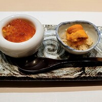 八重洲 鮨 海味 - うにとイクラ小丼
