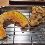 天ぷら酒場 上ル商店 - カボチャ・舞茸