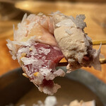 焼き鳥 とりら - 白肝ズリ淡雪塩