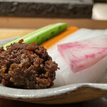 焼き鳥 とりら - 野菜スティック鶏味噌ディップ