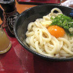 Tosaya Udon - 釜玉うどん(580円)+大盛り1.5倍(+100円)