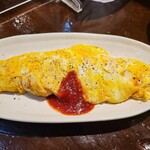 粉ひで - チーズ入りオムレツ。とろとろだぜぇ、マイルドだろぉ～。