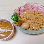 若葉 - 持ち帰り つけそば(調理例 具・薬味 増し)