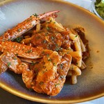 カフェドゥラプレス - ランチ　パスタ　渡り蟹のトマトソース　カサレッチェ