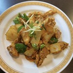 SAPNA  - チキンチュチュレ上から。生姜が効いた鶏肉と野菜のスパイス炒め的な。