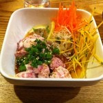 旅人酒場　武蔵 - ブレイン刺し（豚、値段不明）