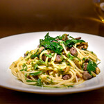 pastadolce - 鹿肉のサルシッチャと縮みほうれん草のスパゲティ