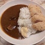 しまや - 国産極上ロースカツ＆豚バラ煮カレー990円