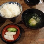 舟蔵の里 - ごはんとアオサ汁と漬物