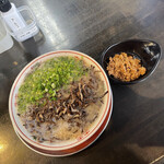 博多ラーメン なみへい - 博多ラーメン 750円（ + 辛ミンチ  150円）