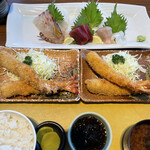 まるは食堂 - エビフライ定食