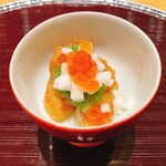 日本料理　呉濤 - 牡蠣おかき揚げ　胡瓜みぞれ酢