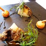 MAISON LAFITE - 蒸し鮑とクワイのフリット・・肝ソースのお味もいいですね。 