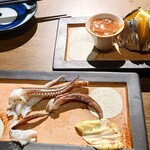 北海道鮮魚と炭火炉端焼 ふれあ - あおりいか下足焼き