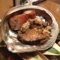 千松しま - ２、アワビ肝焼き、焼き鮪