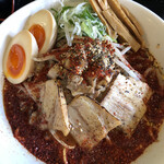 上州濃厚中華蕎麦 はたお商店 - 淵が真っ赤っか