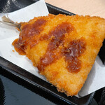 ゆで太郎 もつ次郎 - アジフライ。大きい！熱々！肉厚！