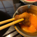 神楽坂 翔山亭 神楽坂本館 - 黄身ダレにつけても美味しい。