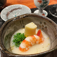 草庵 鍋島 - 合馬筍　車蝦　菜の花