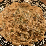 ナナイロパスタ - 【参考】前々回限定「ボルチーニ香るキノコのクリームパスタ 1,280円＋大盛り250円。」