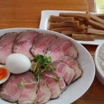 俺のラーメン あっぱれ屋 - 『スーパーつけ麺・小』チャーシュー増し、メンマ増し～♪(^o^)丿