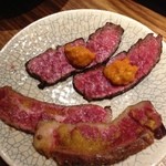 北新地やまがた屋 - ハラミ 雲丹醬載せとわさび醤油漬け