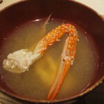 Yushima Tendon Kiyomatsu - かにの味噌汁、追加もの