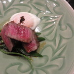 草庵 鍋島 - 烏骨鶏の温度玉子