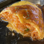 코우히이 메이코우 상쿠 쿠와나점 - 오믈렛 라이스 단면