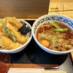 Kinojiya - 天丼セット（920円）＋生玉子（80円）