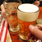Shichirin Yakiniku Anan - 生ビールとジンジャーエールで乾杯