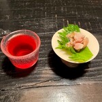 はまぐり屋 - 食前酒とはまぐりの肝
