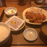 Yayoi Ken - 唐揚げ定食＋納豆(*^◯^*)