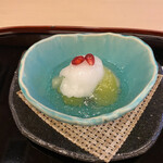 山玄茶 - デザートは梅ゼリーとシャーベット♡