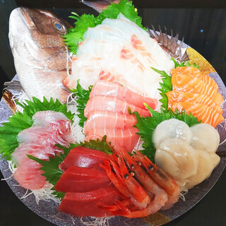 Enjoy seasonal sashimi