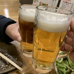 茨城地のもの わらやき料理 たたきの一九 - 生ビールで乾杯！