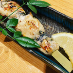 塩竈 すし哲 - 牡蠣の串焼き