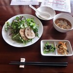 チャイナワン - 蒸し鶏サラダ、前菜、スープ