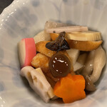 割烹御宿 みよや - 朝食、新潟ではお正月や晴れの日に作られる「のっべ」10種類もの具材が入って贅沢な「のっぺ」でした