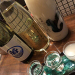わかたろう - 日本酒飲み比べ（左から若波・ぽん・ど）