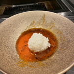 北海道焼肉 北うし - 残りの黄身でご飯