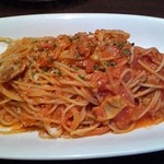 La Porta  - 若鶏とレンズ豆のトマトソース煮込みスパゲティーニ