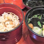 旅行人山荘 - 牛蒡等かやくご飯　吸い物