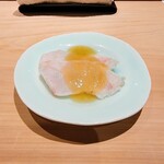 匠 進吾 - クエの湯引きに甘酢のジュレ